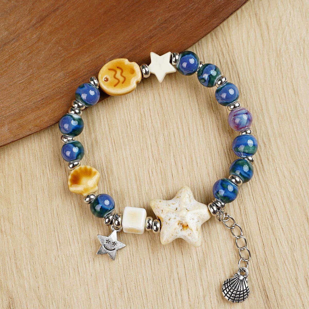 Jingdezhen pulsera de cerámica de verano mujer alta sensación galletas serie de gatos nicho diseño universal pulsera alta sensación