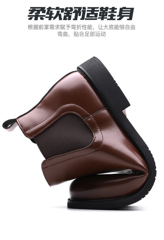 Bốt Chelsea nam cổ cao mũi nhọn phong cách Anh, bốt Martin cỡ lớn, gót 3–5 cm — Z819 lót lông màu nâu, Z819 lót lông màu đen, Z819 màu nâu, Z819 màu đen chi tiết 10