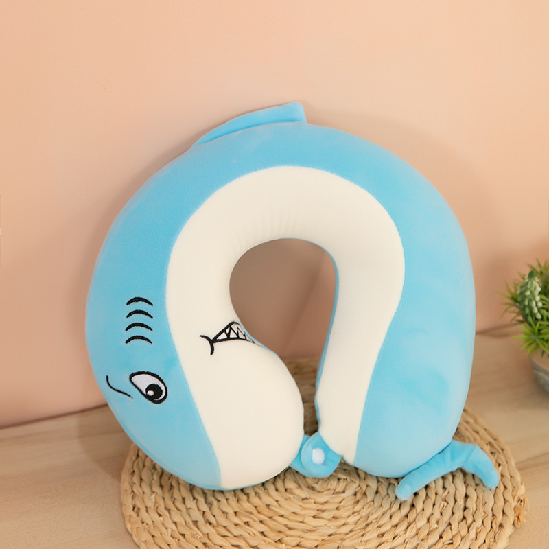 Almohada en forma de U de negocios, almohada para el almuerzo de oficina, viaje de negocios, almohada para el cuello de rebote lento, almohada en forma de U de espuma con memoria de joroba