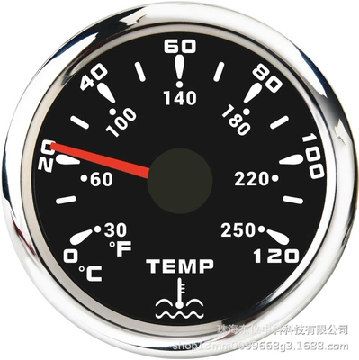 automobile instrument, motorcycle GPS speedometer 7 - water-temperature-meter-black-background-silver-edge