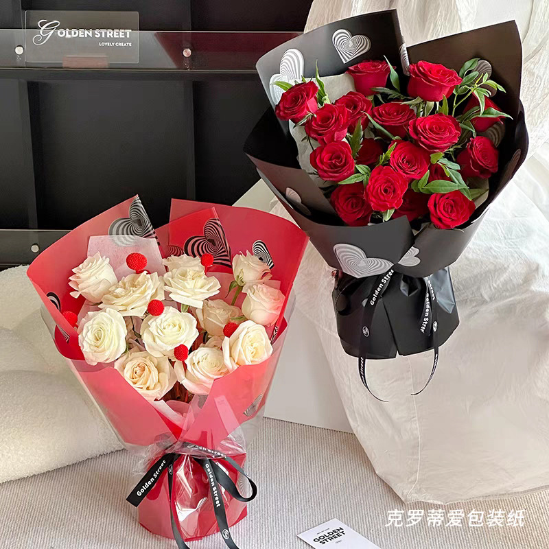 Huaxi Croatie amor papel de embalaje de flores de alta calidad papel de embalaje de flores diy impermeable florista papel de embalaje de flores