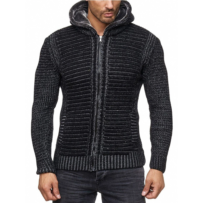 (Cross-border trading), demi-season sweater, men's cardigan, long-sleeve with hood, knitted jacket, slim fit, European style