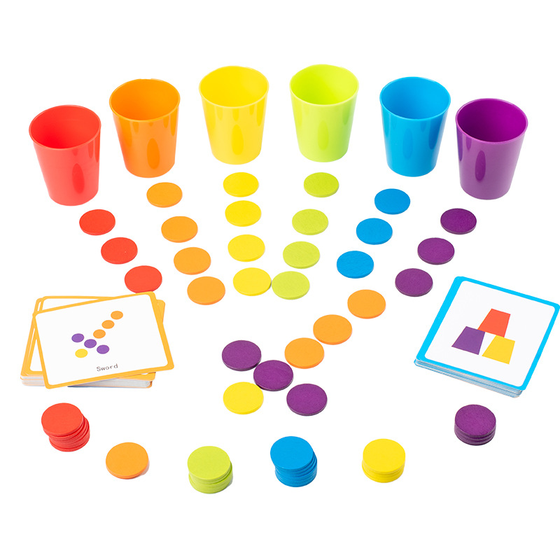 CPCCE Clasificación de colores tazas apiladas apiladas apiladas enseñar el número de rompecabezas de color lógica juegos interactivos para niños image 5