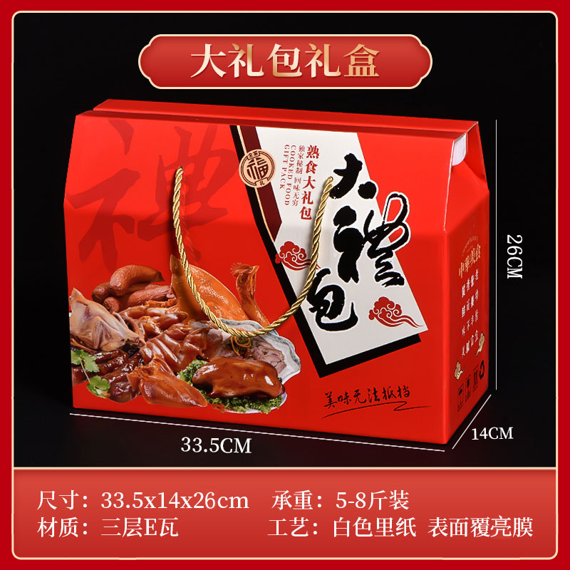 Caja de regalo de casco de cerdo general, caja de embalaje de carne de cerdo salsa de cara de cerdo, caja de regalo vacía, stock fijo