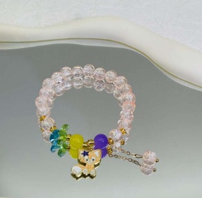 S020-Pulsera explosiva Orange Pink Star Dew#tamaño 434