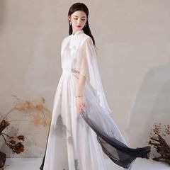 2025 新しい夏古筝古代スタイルのハイエンド夏スリム薄型女性の新しい中国ドレス中国風