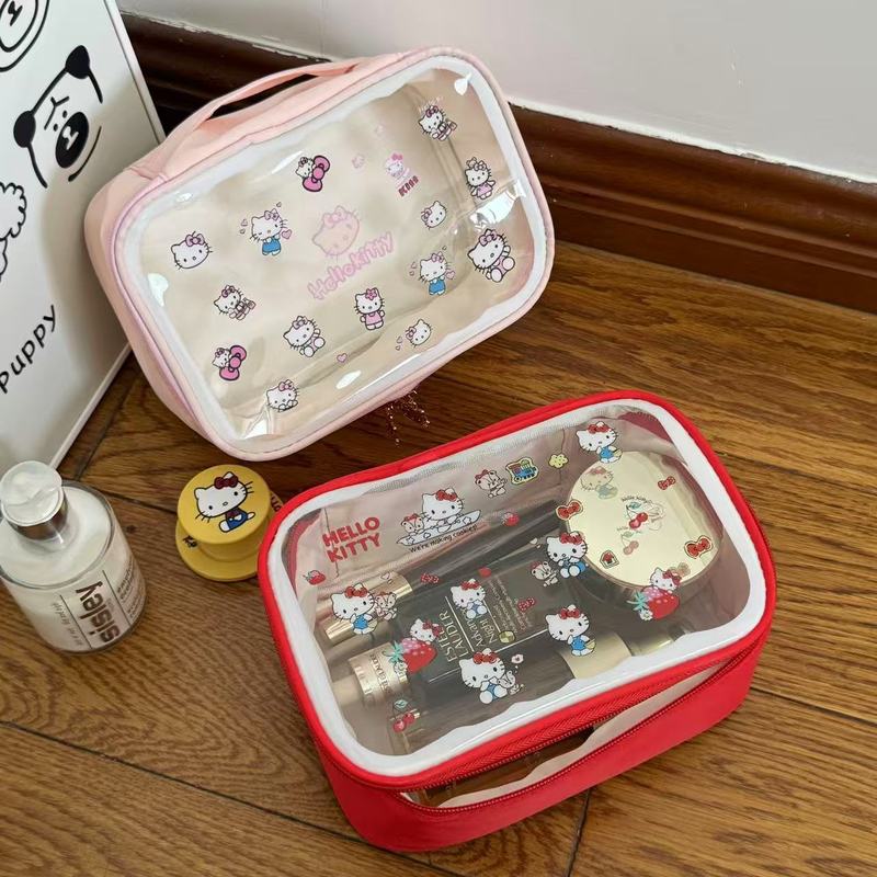 かわいいハローキティ猫化粧品バッグ新しい大容量ポータブル旅行収納袋スポット卸売|undefined