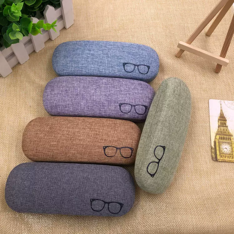 麻布款眼镜盒近视板材学生复古小清新款便携复古风收纳