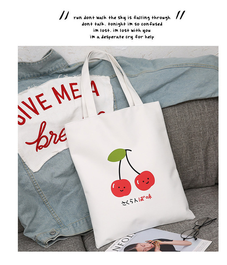 153g Weight Polyester Lining Material Sewing Thread Fashion Element Zipper Closure Type Double Shoulder Straps Strap Type Tote Bag Bags Type Casual, Daily Occasion Nylon Material Cherry, Fruit, Flower Pattern All Seasons Season Women's Gender Cute Style Square Shape Women's Nylon Cherry Fruit Flower Cute Sewing Thread Square Zipper Tote Bag 16