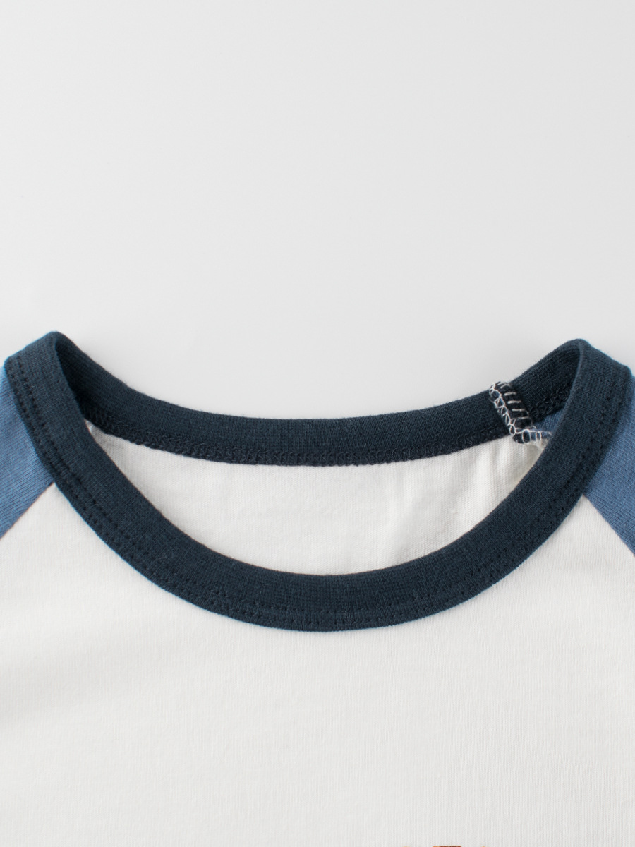 27kids exporta ropa infantil, camiseta de manga larga, otoño 2024, nueva camiseta básica para niños, ropa de bebé al por mayor