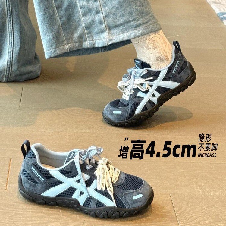 时尚女鞋2025秋新款轻便软底网纱德训鞋双鞋带运动鞋休闲阿甘鞋潮|undefined