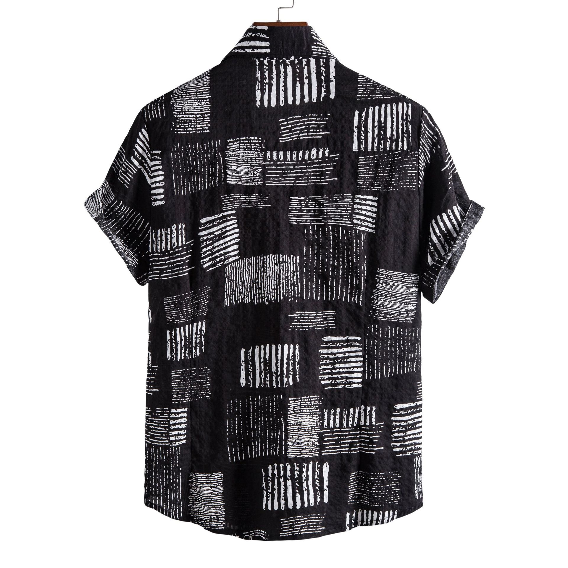 Camisa de manga corta floral transfronteriza Hombres europeos y americanos 2022 verano nueva camisa de manga corta cardigan camisa de manga corta para hombres