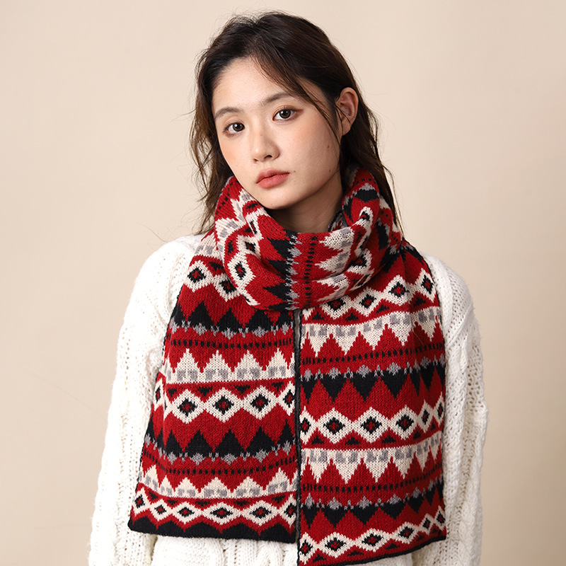 Sciarpa femminile in lana boema ispessita migliorata, stile etnico Xizang, sciarpa autunnale e invernale_voghion.com