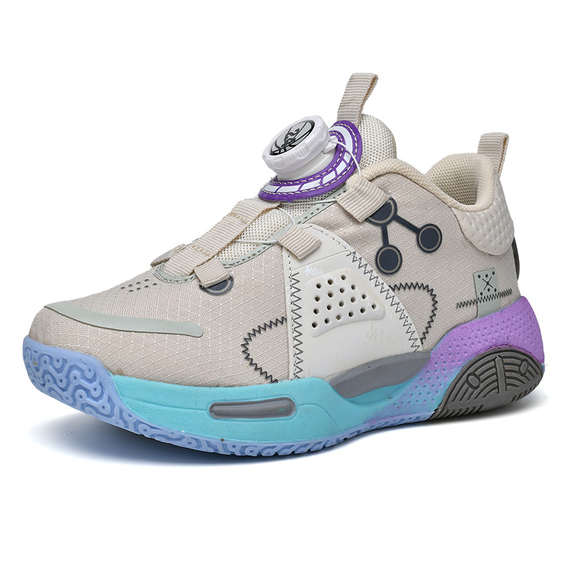 Sapatos de basquete para crianças mesh respiráveis antiderrapante_voghion.com
