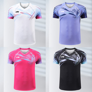 New badminton clothes men's women's short-sleeved shirt Sports Jersey children's competition clothes breathable 365