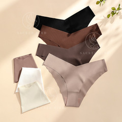 Women's Large V-shaped Low-rise Seamless Non-r roll Pure Cotton Hip Breathable Underpants Cross-border Exclusive Yoga Triangle Pantis