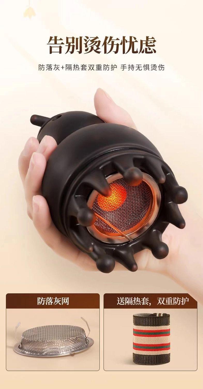 Bian Stone Gourd Head Therapy Moxa Jar Red Bian Stone Fire Dragon Cup for Scalp Care and Home Moxibustion specifications
