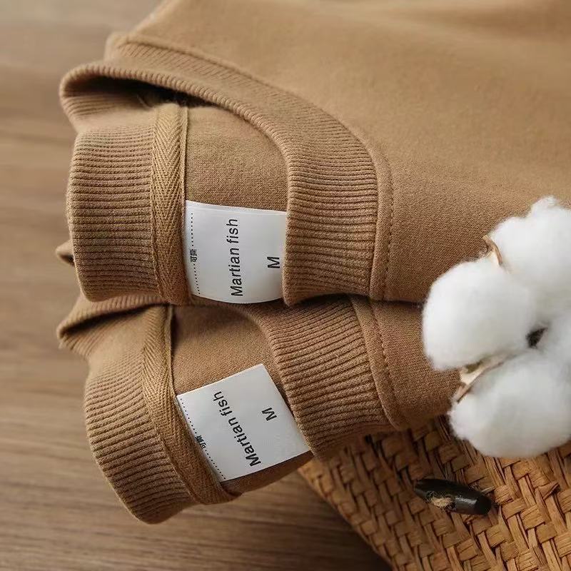 新疆棉重磅圆领卫衣男女同款纯色长袖宽松上衣秋冬新款打底衫外套