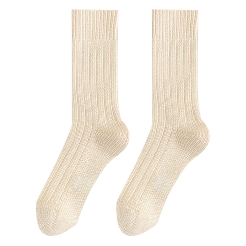 Estilo japonés FUDGE estilo Xinjiang calcetines de algodón engrosada línea gruesa retro Otoño e Invierno calcetines de media pantorrilla Cómodos calcetines de mujer de punto