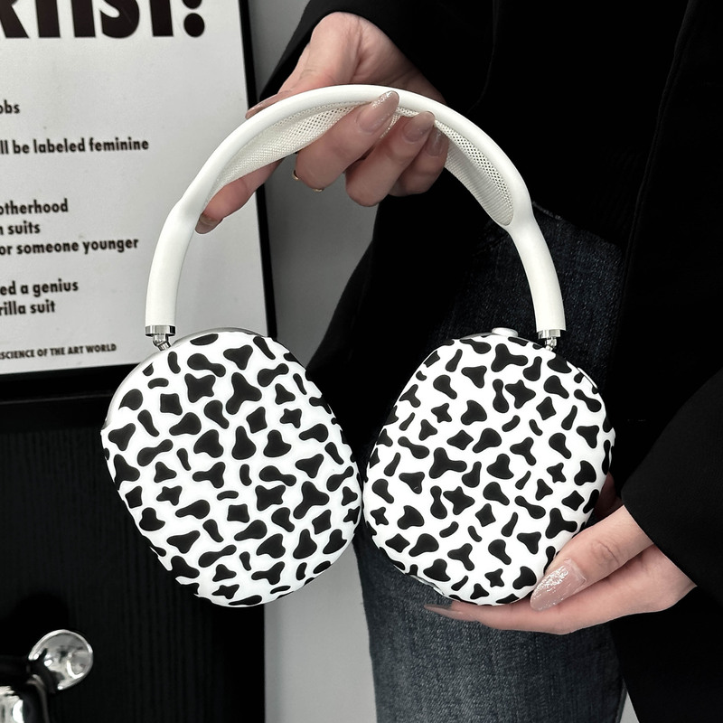 Suitable for Apple Headset airpodsmax Earphone Case Silicone Cow Pattern Bluetooth Headset Protective Cover