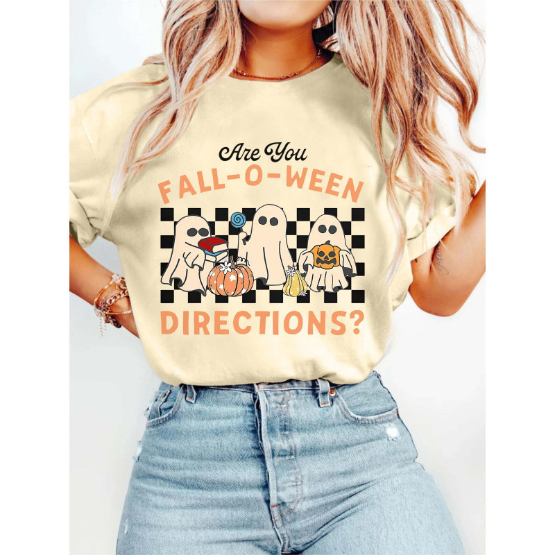 V 65138 Halloween Print Women's Tee Halloween Print Women's T-Shirt V 65138 Halloween Print Women's Tee Halloween Print Women's T-Shirt
