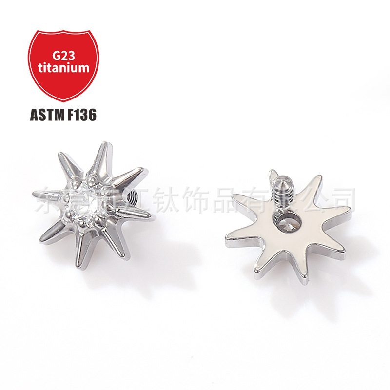 Pointed titanium steel lip stud product view