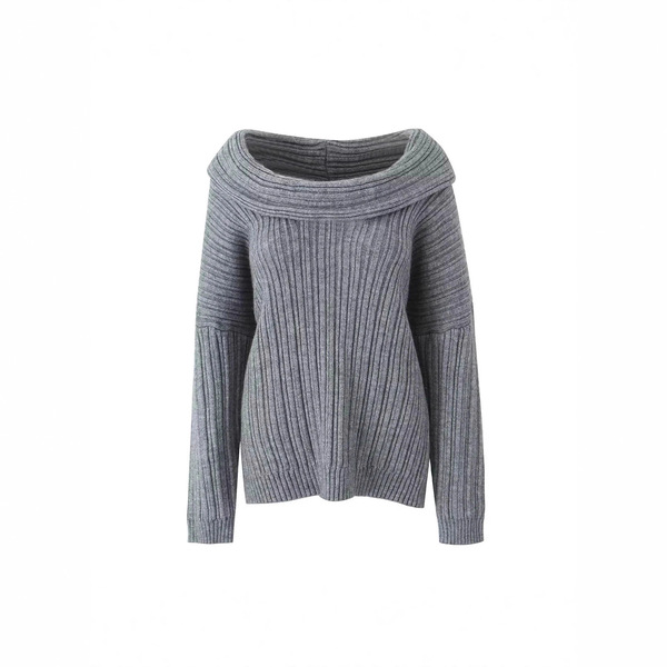 Elegant winter solid color knitted sweater