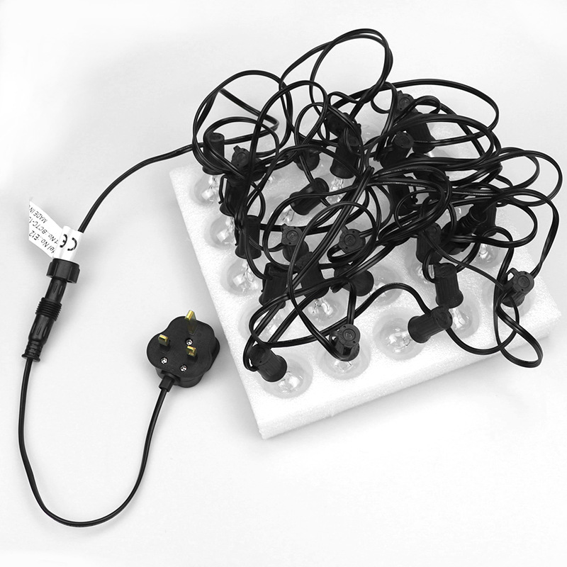 Enchufe de control remoto estándar americano y europeo Patio de alambre de cobre E12 ambiente de vacaciones planta de Navidad irradiación burbuja de vidrio caliente Cadena de luz LED