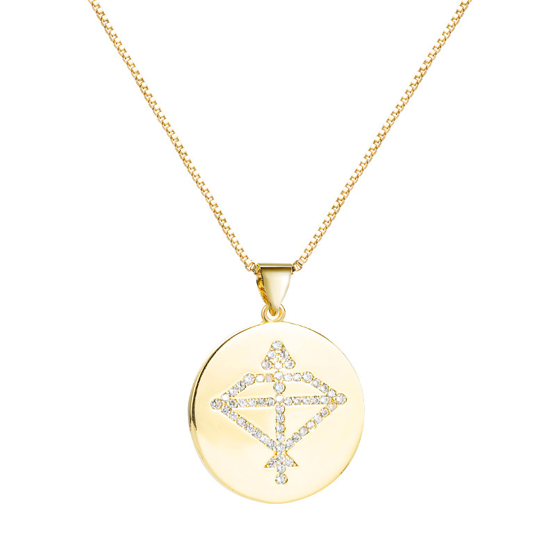 Nihaojewelry wholesale jewelry simple twelve constellation medal pendant necklacepicture2