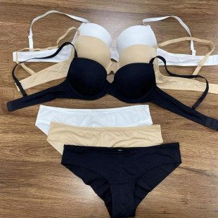 New sexy glossy seamless Bra set with support push up Bra foreign trade underwear women's Bra cross-border Bra