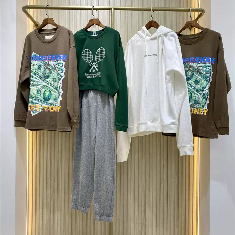潮牌卫衣品牌折扣女装尾货批发地摊衣服尾单清货厂家进货高品质