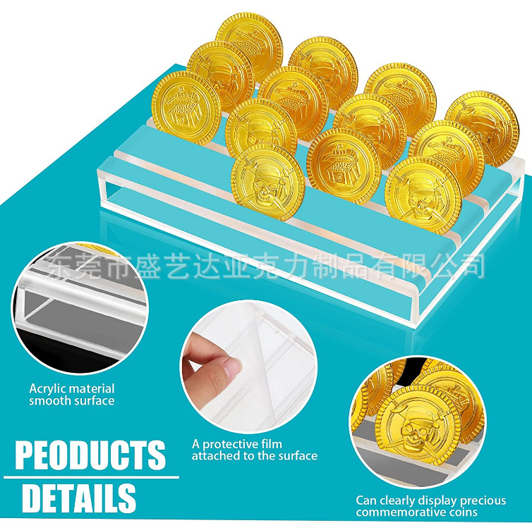 工厂批发透明亚克力奖牌徽章陈列架美国纪念币硬币有机玻璃展示架