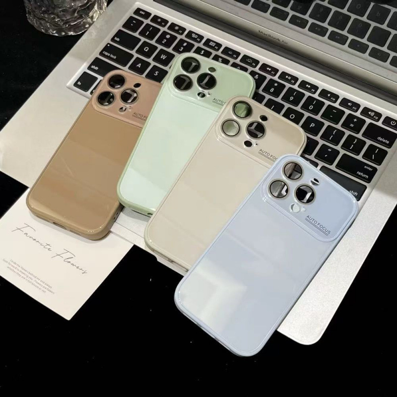 糖果色大视窗玻璃壳适用iPhone16promax苹果15手机壳14大视窗13女|undefined