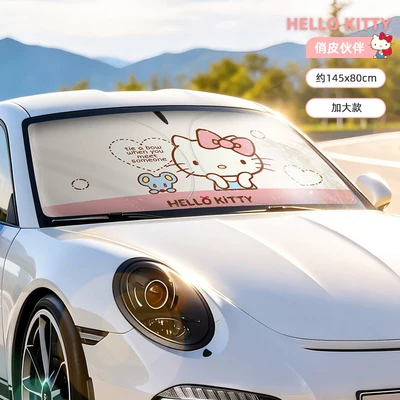 Sun shade | Heat Insulation for Women - kitty-kt375l-playful-companion-oversized-upgraded-black-vinyl-insulation-handle-free-design-to-protect-your-cars-interior
