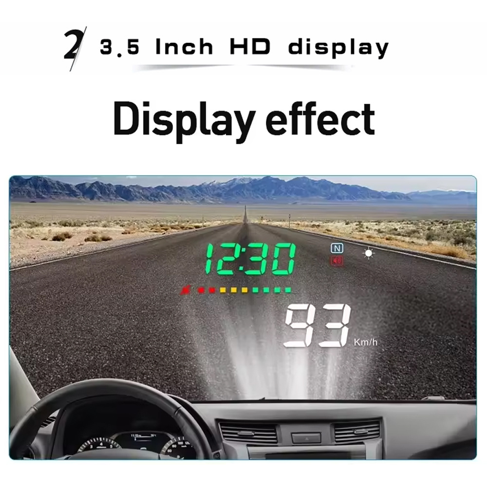 A3 3.5inch Car Hud Head-Up Display Projector Gps Speedometer Obd2 Car Speed Warning