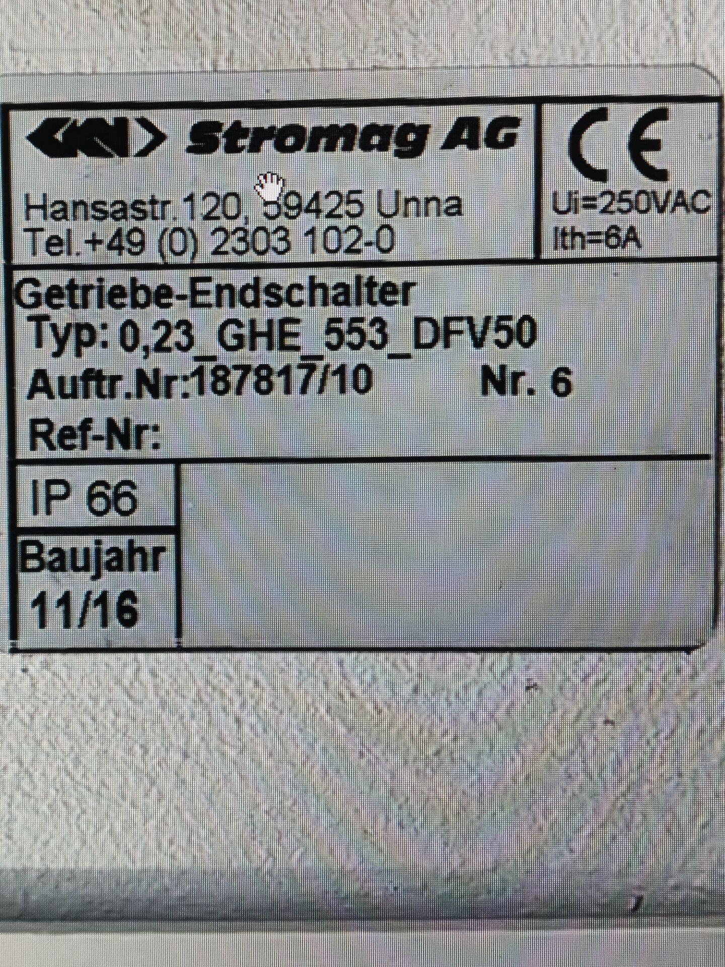 凸轮器typ 0.23-ghe-553-dfv50