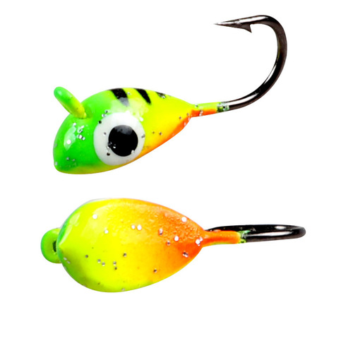 1.8cm 1.4g 微物根钓钩倒刺迷你铅头钩彩色冰钓钩德州朝天钩