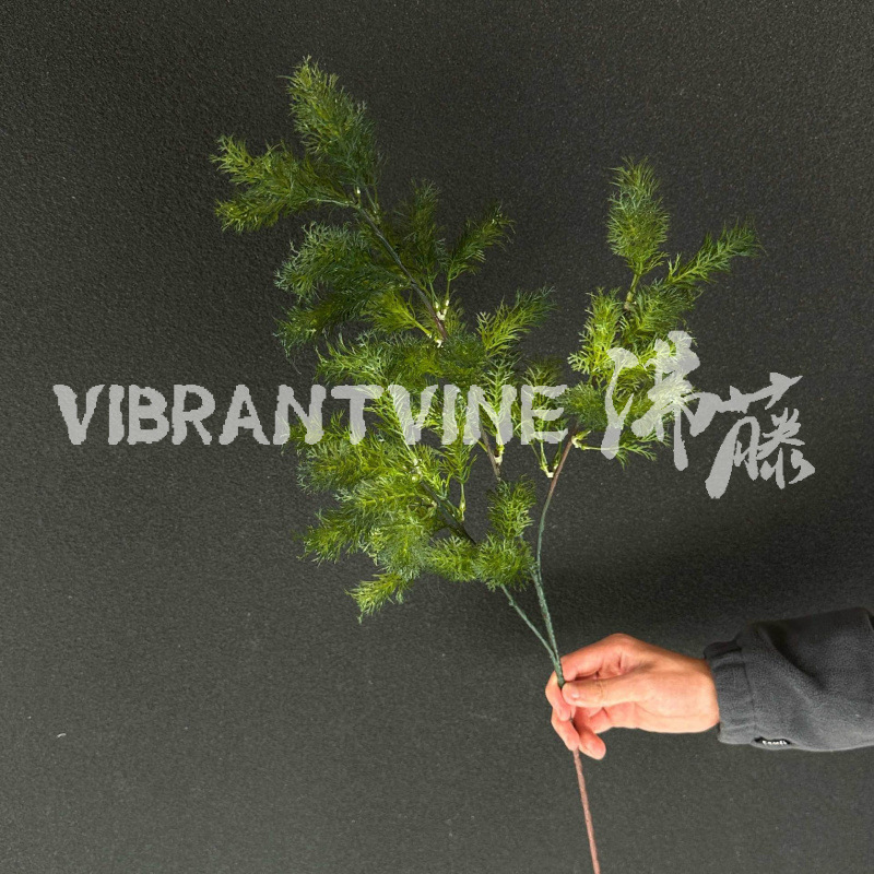 仿真绿植蓬莱松 森系婚礼吊顶路引插花叶子 花艺软装布置雾凇草