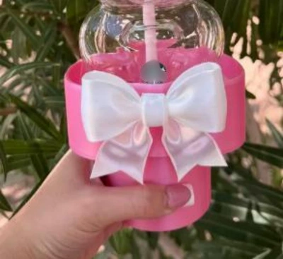universal car water cup holder — Car cup holder/beverage holder - pink-bow-star-bear-cup-holder-for-car