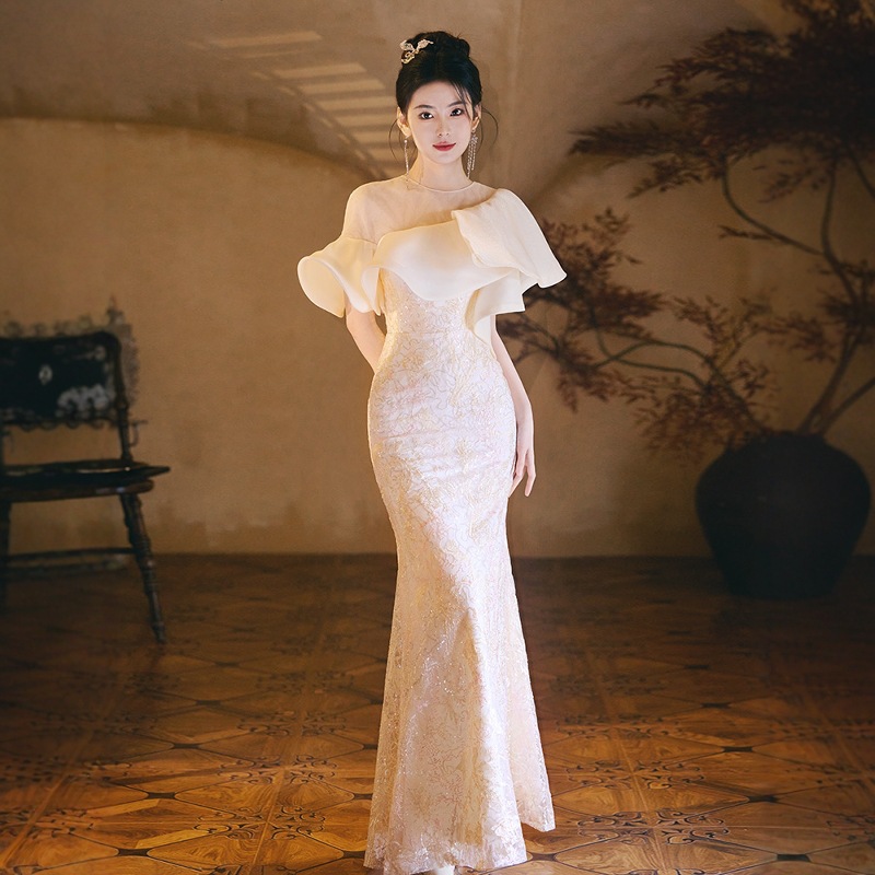 Fishtail Toast Dress for Bride 2026 Wedding Engagement Dress High-End Light Luxury Niche Sophisticated Stunning Evening Gown