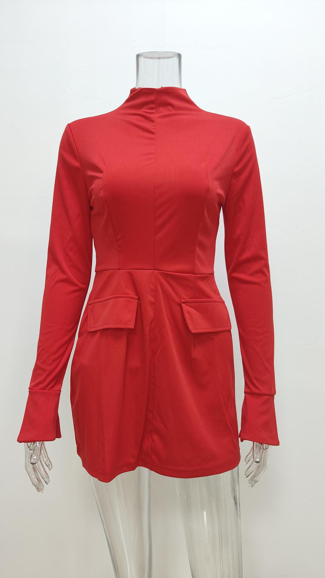 2026 New Spring Women's Fashion Stylish Sexy Bodycon Dress, Elegant And Slim-Fitting Long-Sleeve Dress_ecoleips.com