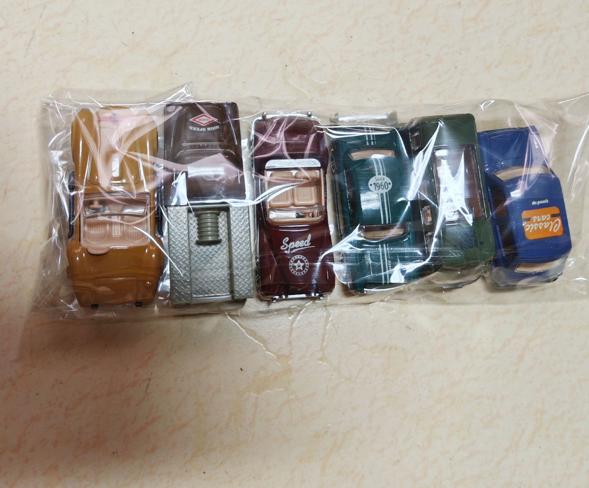 A형 합금 슬라이딩 레트로 클래식 자동차 [6개 패키지, 6개 복수,]