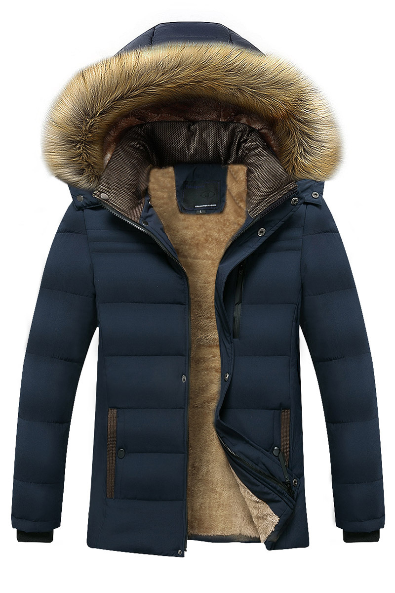 Cross-Border Chaqueta acolchada de algodón para hombre invierno 2021 nueva chaqueta acolchada de algodón cálido de mediana edad con capucha chaqueta acolchada de algodón engrosada abrigo de papá