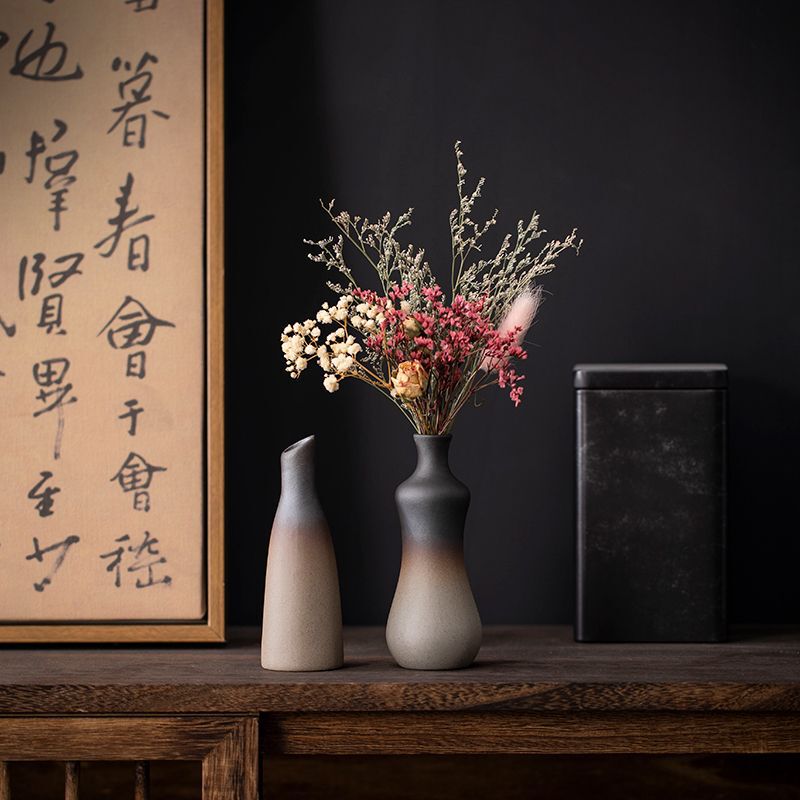 Stoneware Vase, Antique Wood-Fired Hydroponic Flower Device, New Chinese Style Decorative Ornaments, Ancient Chinese Style, Exquisite