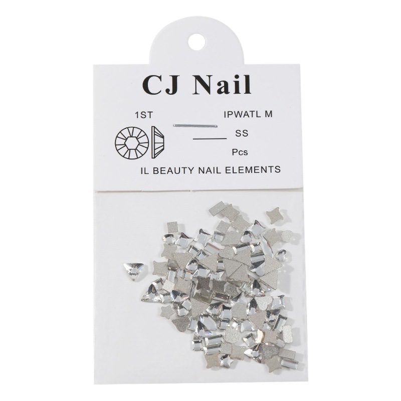 Uñas de material mezclado paquete rhinestone pequeña joyería mini extremadamente pequeño en forma diamante neto rojo plana Bola Acero Accesorios al por mayor