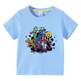 彩虹朋友Rainbow friends新款童装韩版儿童夏装短袖T恤男女童T恤