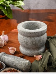 2F天然大青石蒜臼子大號家用搗蒜器石臼子搗藥罐廚房用品壓蒜器研