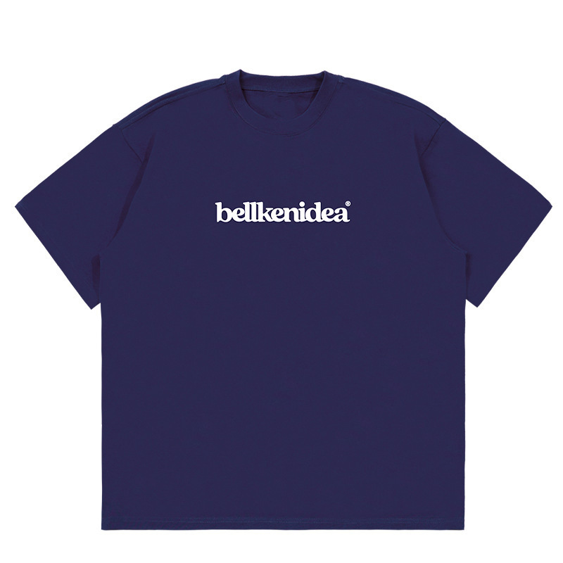 BEKEN早起き純綿300g重ポンドシンプルプリント半袖tシャツ男女ゆったり形上着ファッション