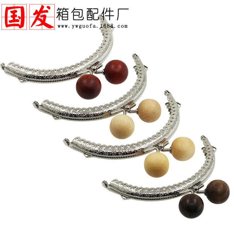 Orejas 10.5CM semicircular encaje de madera en relieve oro al por mayor plata 20MM madera maciza 4 colores cabeza de caramelo