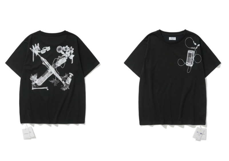 トレンディな漫画落書き油絵矢印半袖男性と女性ルーズカップル OFW 純綿半袖 Tシャツ夏 mk ゼブラ|undefined